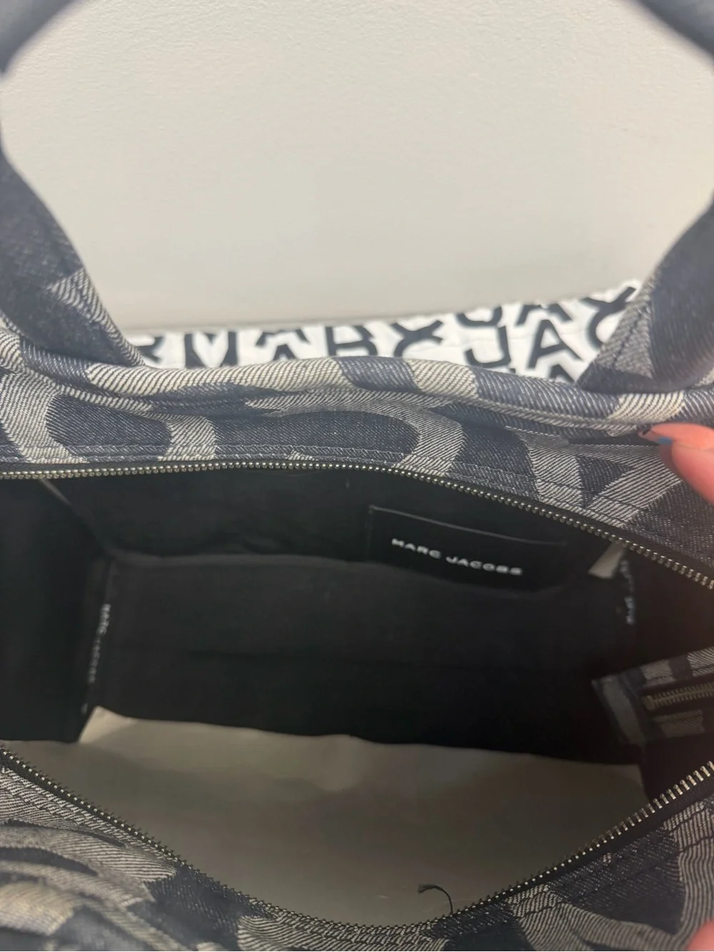 Marc Jacobs Black & Gray Logo Jacquard Tote